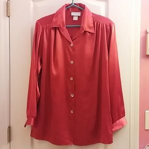 Red long sleeve blouse